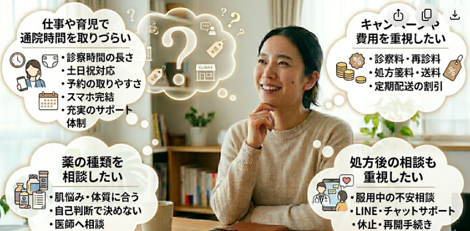 美容オンライン診療を用途別に選ぶ