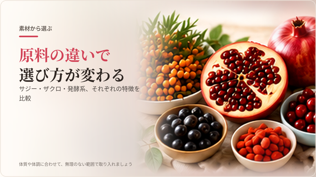サジーやザクロなど健康ドリンクの主原料